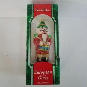 Santa's Best European Style Glass Nutcracker Ornam